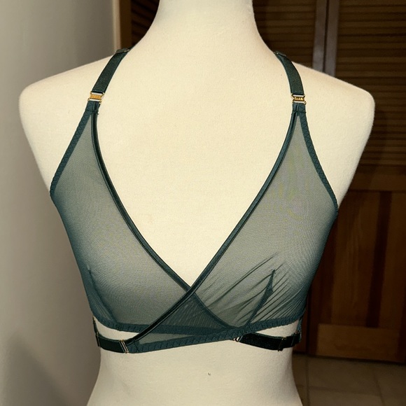 Bordelle Art Deco mesh bra Green - Picture 8 of 9